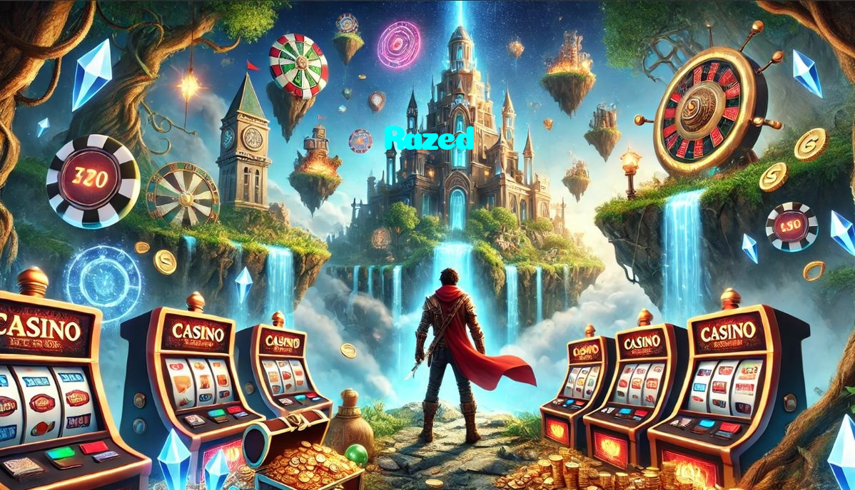 Razed casino presented on mobile device in Pakistan with slots and live games